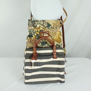 2X Fossil Handbag Shoulder Bag Purse Lot Bundle
